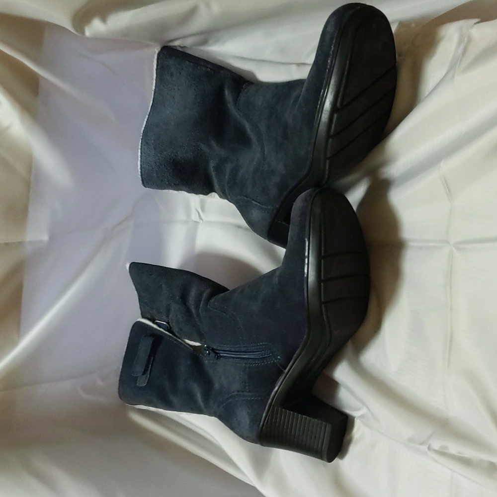 Blue suede boots